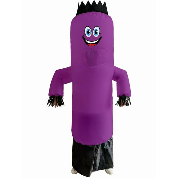 Adult's Purple Inflatable Create A Face Air Dancer Costume