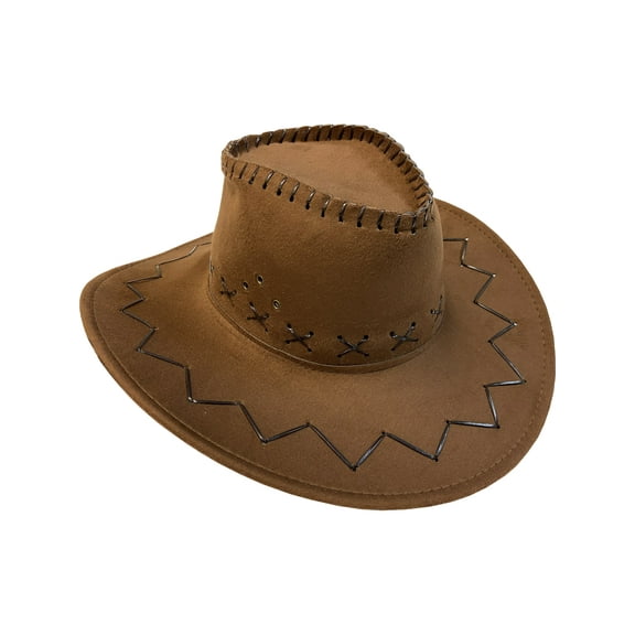 Adult's Rodeo Brown Leather Look Cowboy Hat Costume Accessory