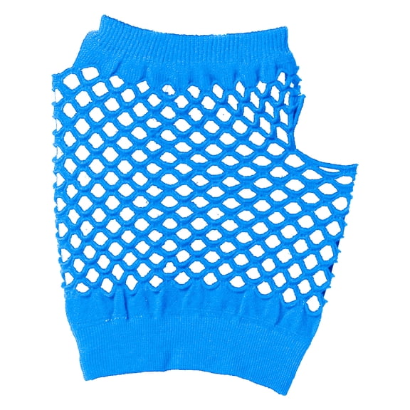 Adult's Blue Fingerless Fishnet Gloves Burlesque Costume Accessory