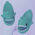 thumbnail image 1 of Adult's Slippers Indoor Outdoor Funny Shark Cartoon, 1 of 11