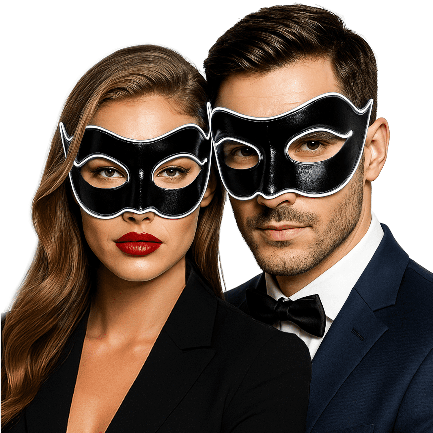 Adult's White Light Up E.L. Party Wire LED Masquerade Mask, image size:1500x1500