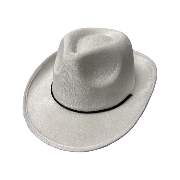 Adult's White Velvet Gangster Cowboy Hat Costume Accessory
