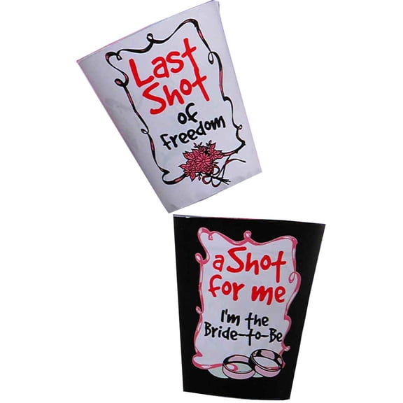 Adult's Womens Bachelorette Gift Or Favors 2PC Shot Glasses Set Costume Accesory