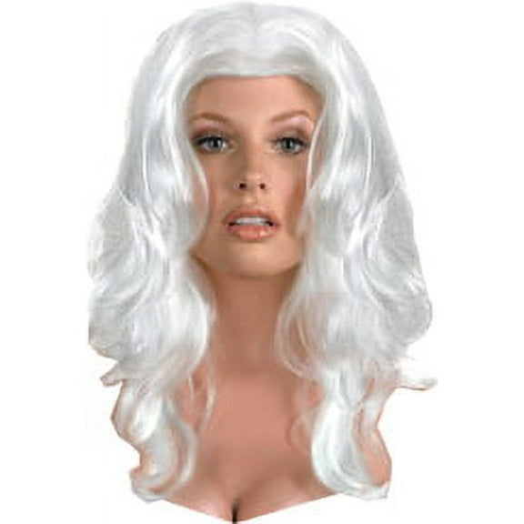 Adult's Womens Spiritina Long Wavy White Wig Costume Accessory