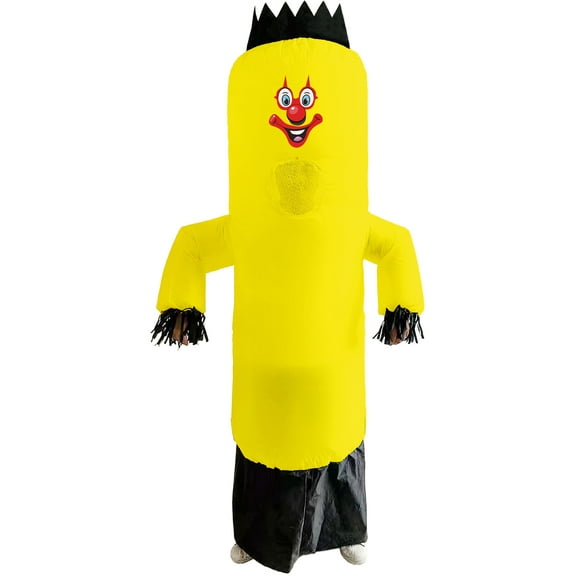 Adult's Yellow Inflatable Create A Face Air Dancer Costume