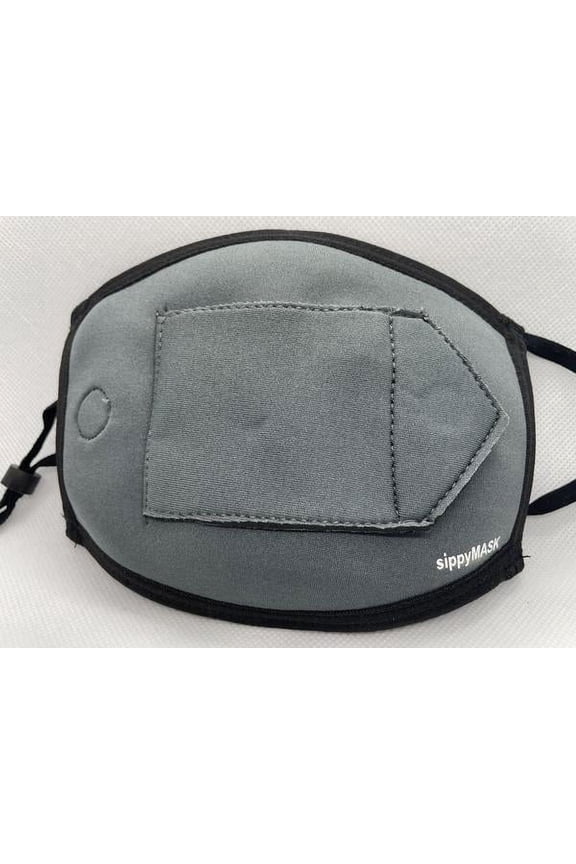 Adult sippyMASK (Grey) w/ Adjustable Ear Loops