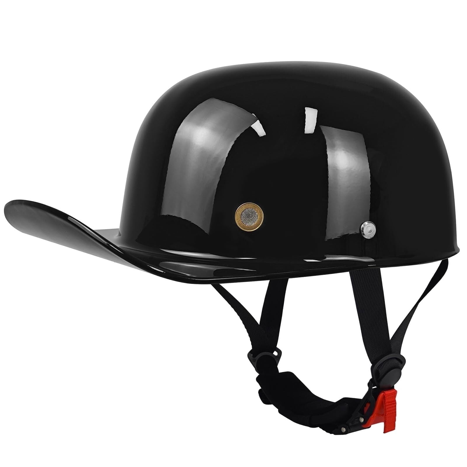 Adult unisex black semi motorcycle helmet, transport approved, baseball cap style for motorcycles and electric vehicles.（XL 61-62cm）