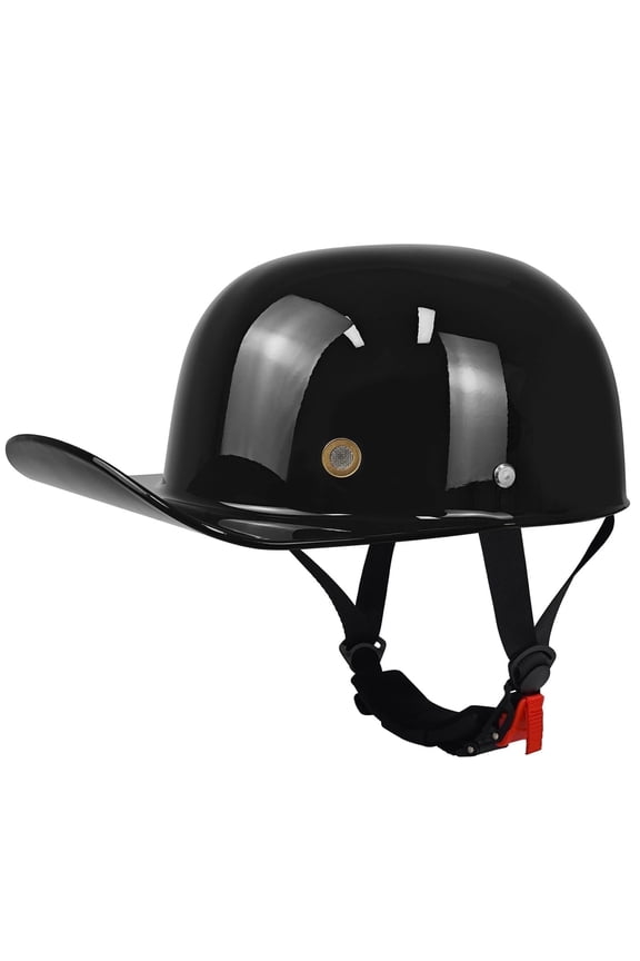 Adult unisex black semi motorcycle helmet, transport approved, baseball cap style for motorcycles and electric vehicles.（XL 61-62cm）