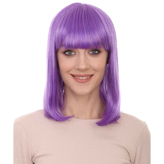 Adult women's Bob Wig Collection | Straight Cosplay Wig | Purple Color | Premium Breathable Capless Cap