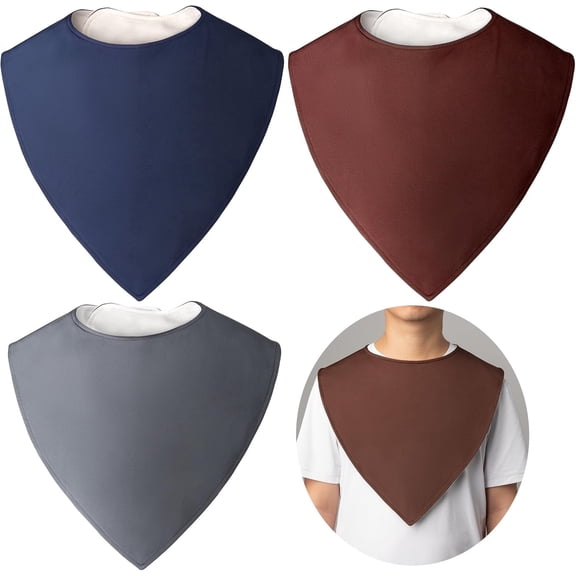 AdultBibPro XL Adult Bibs for Elderly Men, Terry Cloth Adult Bandana Drool Bibs Teleport for Women, Special Needs Kids, Dark Blue,brown,grey
