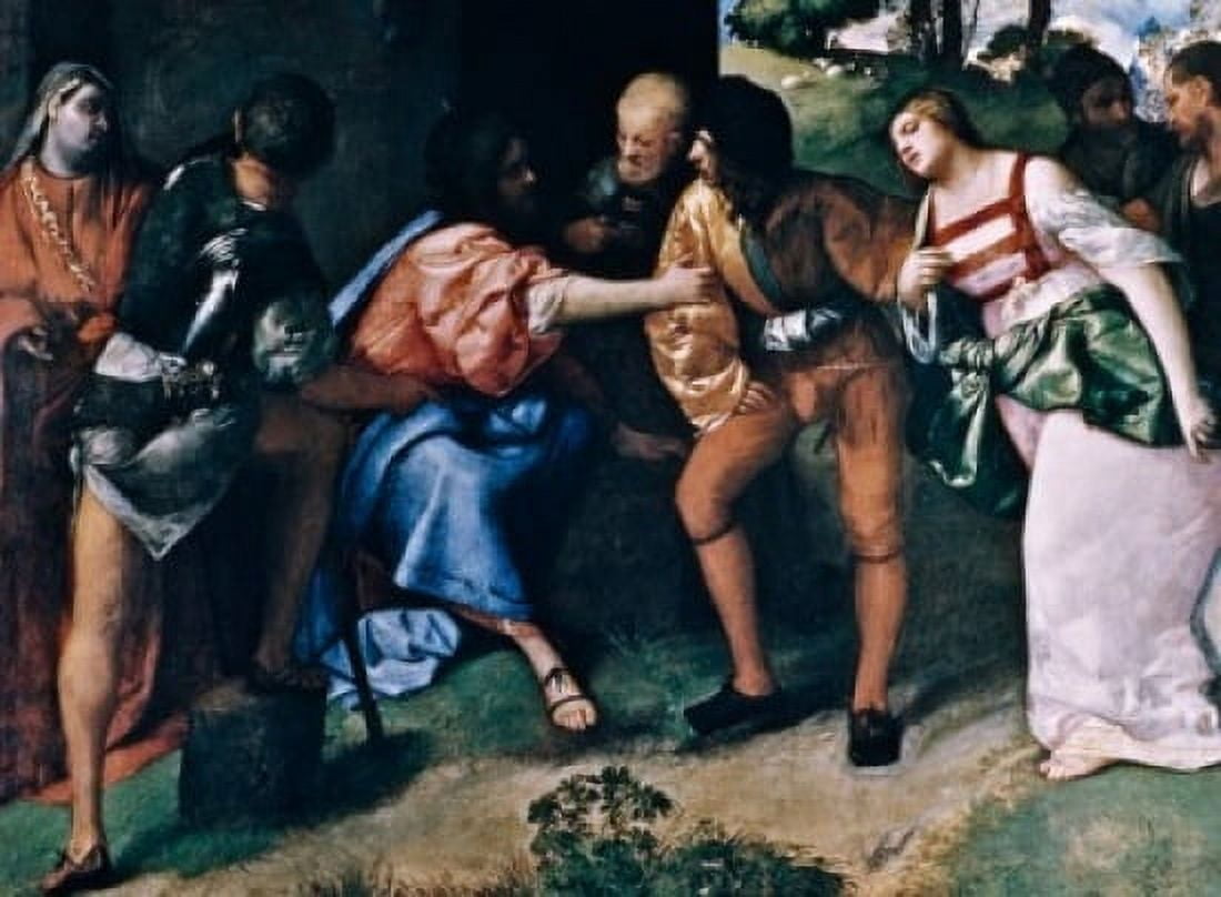 Adulteress Brought Before Christ by Giorgione oil on canvas (c1477-1510 UK Scotland Glasgow Kelvingrove Art Gallery & Museum Canvas Art - Giorgione (24 x 36)