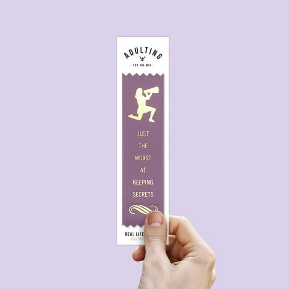 Adulting FTW Worst at Keeping Secrets Prize Award Ribbon on Gift Card