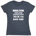 thumbnail image 1 of Adulting Feeling Exhuasted Sarcastic Humor Novelty Funny Women's Casual Tees, 1 of 3