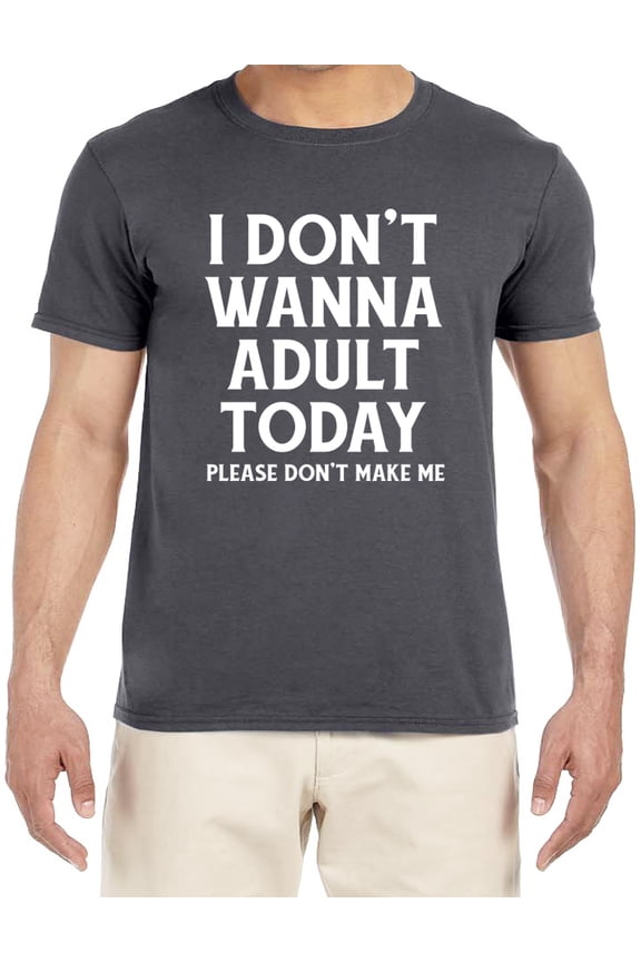 Adulting Funny Sayings Immature Husband Gifts T-shirt Mens Graphic Tees Short Sleeve Gray