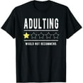 thumbnail image 1 of Adulting Would Not Recommend Funny Sayings One Star Adulting T-Shirt, 1 of 4