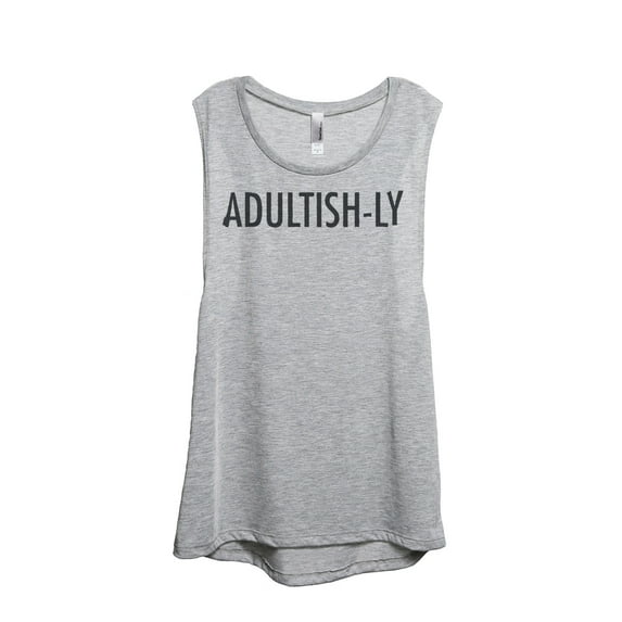 Adultish Adulting Women's Sleeveless Muscle Tank Top Sport Grey Small
