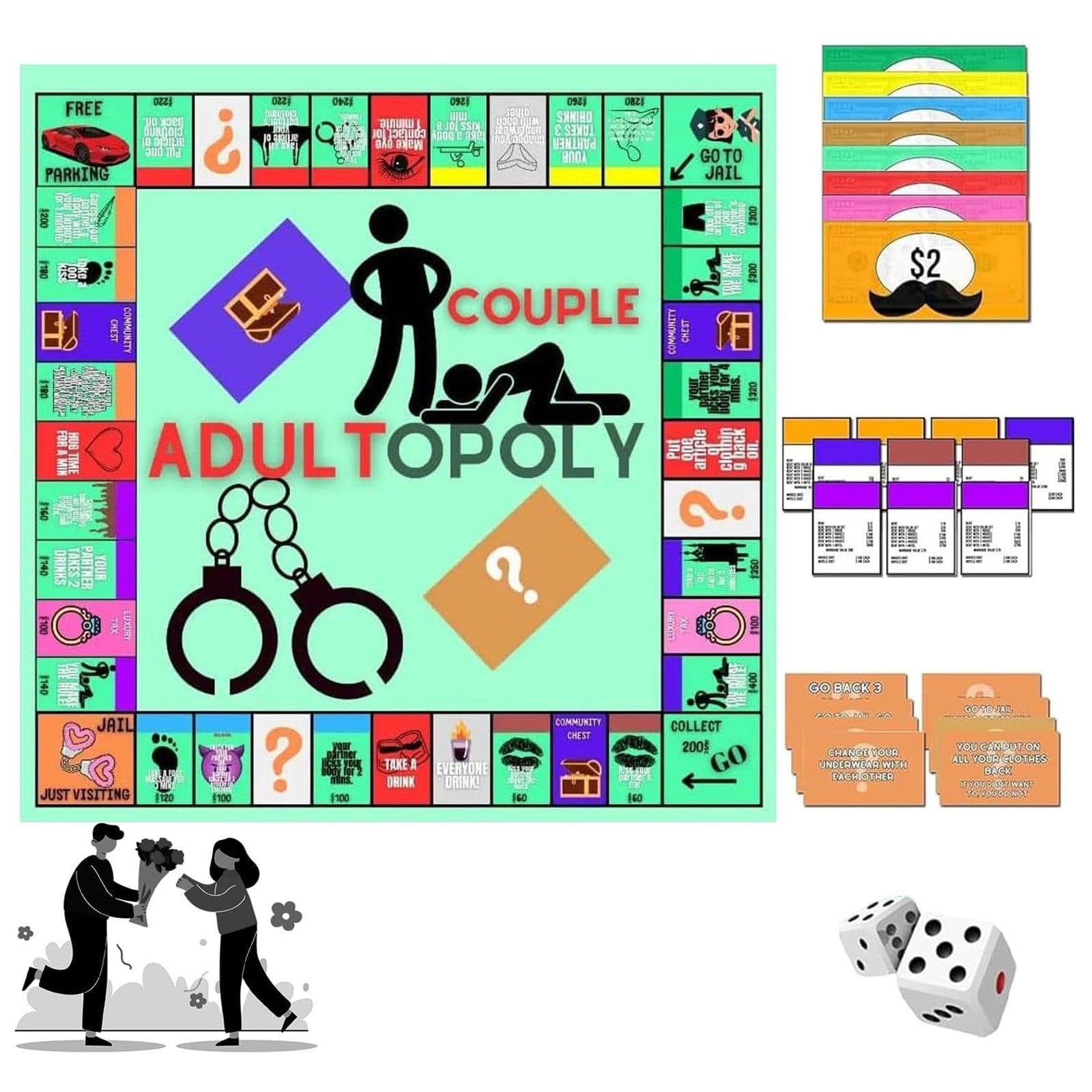 Adultopoly Board Game,Adult Monopoly Board Game,Couple Adultopoly Board