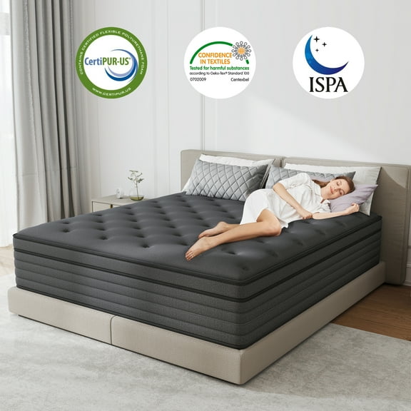 lemontalking 14" Twin Mattress Gel Memory Foam Spring Hybrid Mattress in a Box