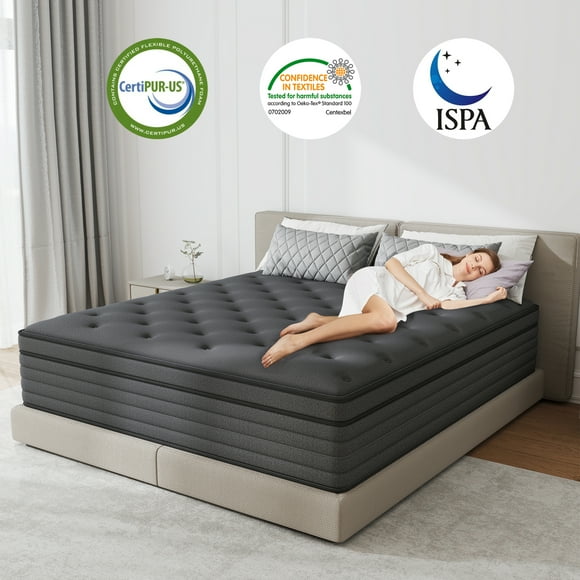 lemontalking 14" Twin Mattress Gel Memory Foam Spring Hybrid Mattress in a Box