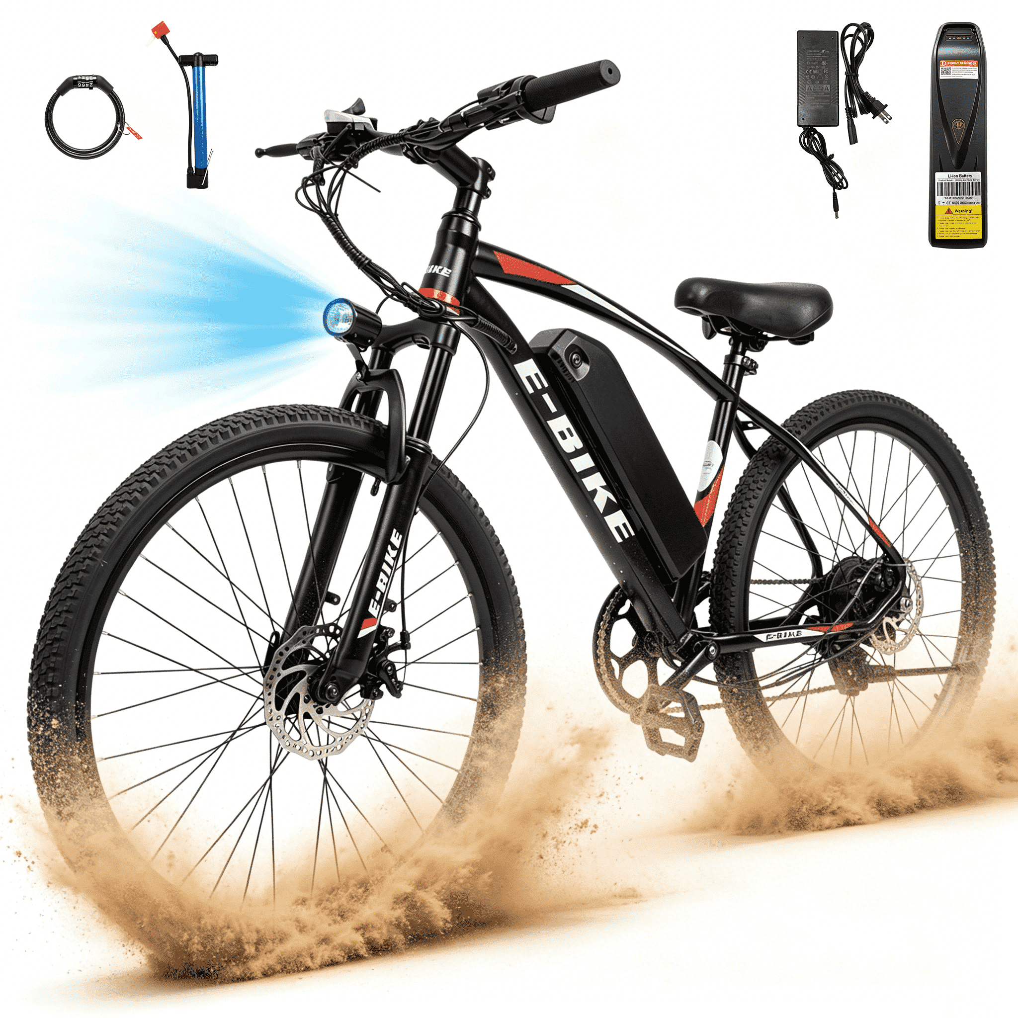 Adults 20MPH Electric Mountain Bicycles,500W Peak 749W Motor, 40 Miles Range,26" Commuting E bike with 432Wh Removable Battery,7 Speeds,UL2849 Certified