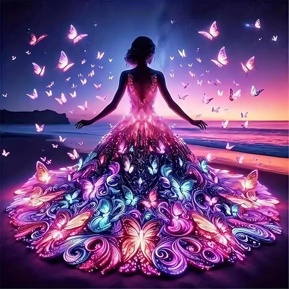 Adults 5D Diamond Painting Kit, Adult Beginner Beach Moon Diamond Art Kit, DIY Full Diamond Diamond Dot Gem Painting for Home Decoration 12x16 Inch, Unframed