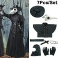Adults Classic Plague Doctor Costume for Halloween 7Pcs/Set