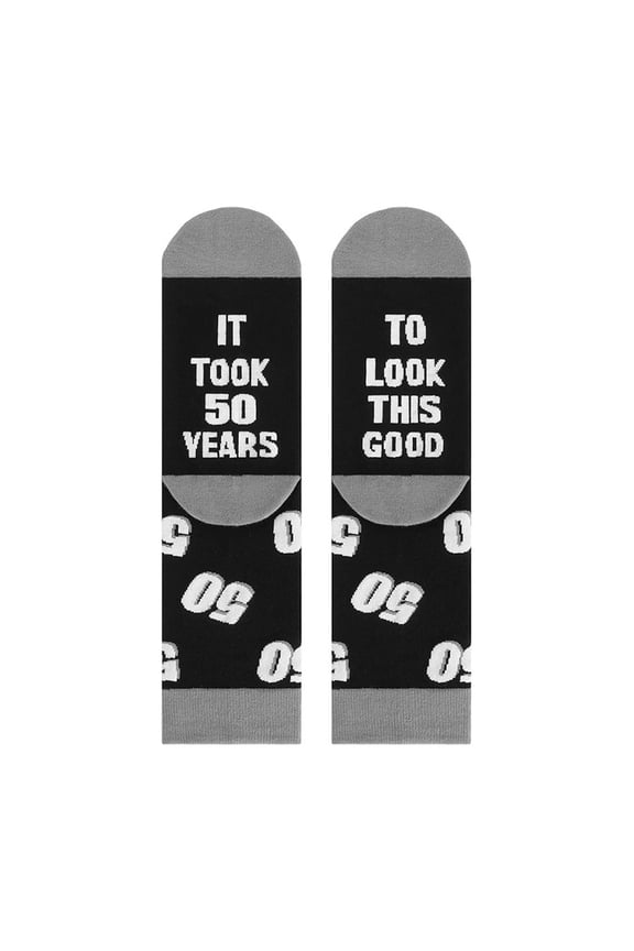 Adults Comfortable Cotton Calf Socks With Age Numbers Pattern Funny Hosiery For Daily Wear Birthday Parties Gift Ideas