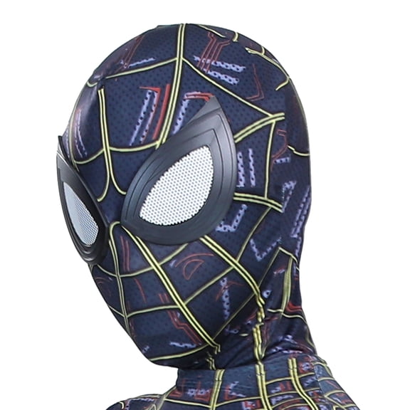 Adults Cosplay Accessory Spider Pattern Headgear with Mesh Eye Lenses for Superhero Role Play Costume Party Halloween Performance Show