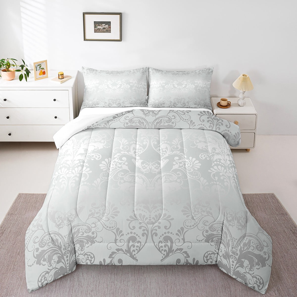 Adults Damask Gothic Bedding Set Antique Victorian Comforter Set Queen ...