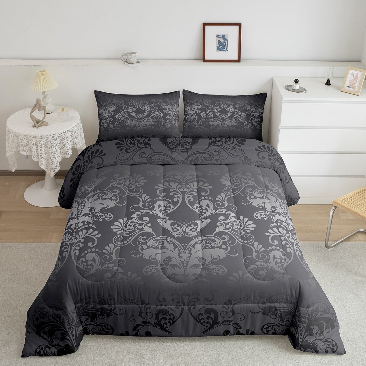 Adults Damask Gothic Bedding Set Antique Victorian Comforter Set Twin