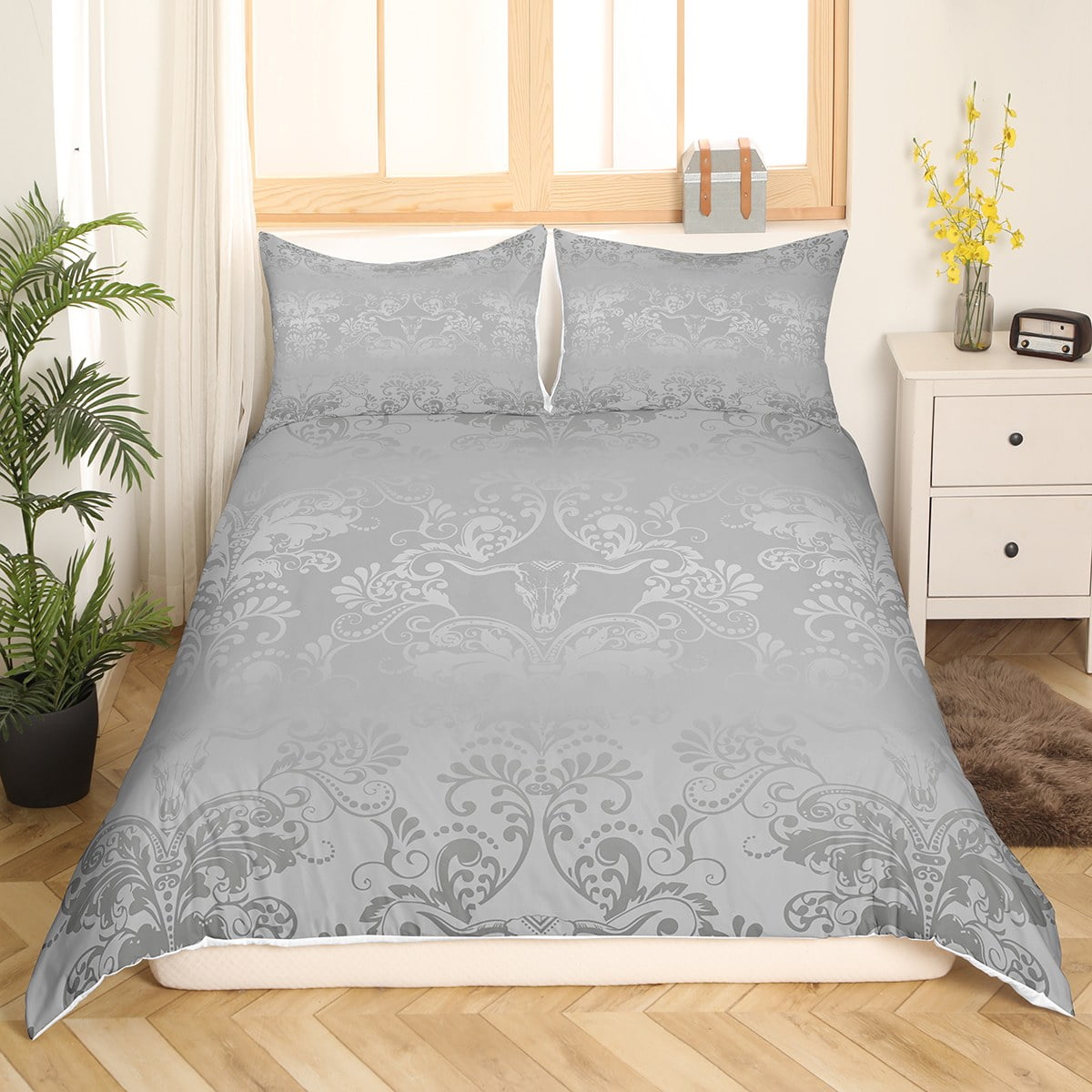 Adults Damask Gothic Bedding Set Antique Victorian Duvet Cover Toddler