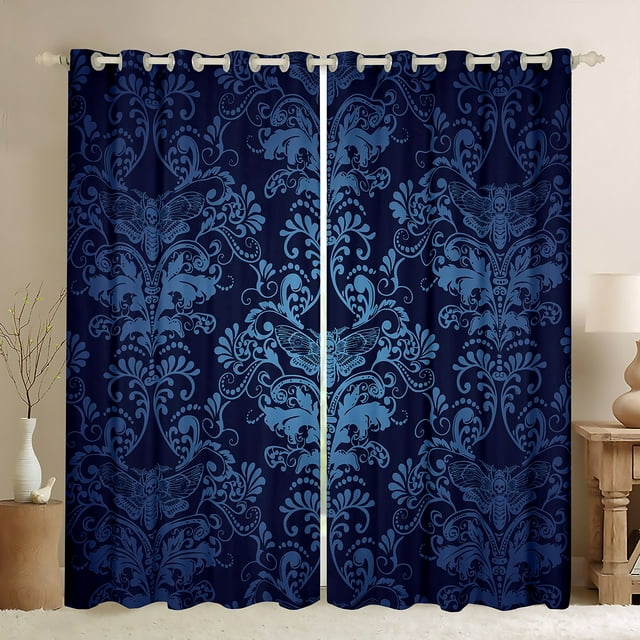 Adults Damask Gothic Curtains Antique Victorian 30%-50% Blackout Curtains 2 Panels 42"Wx63"L