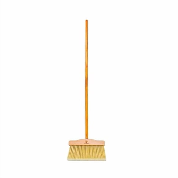 Long Broom, Eco Friendly Broom with Recycled Plastic Bristles Sustainable Wooden Push Broom for Indoor Use Ergonomic Design Zero Waste and Cleaning Ideal for Hardwood Tile - 50 Inches
