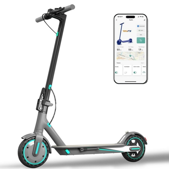 Adults Electric Scooter 8.5inch Tire 19 Mph Max Speed, 21 Miles Range, E-Scooter with 350W Motor, Folding Escooter with Dual Braking System and App Control