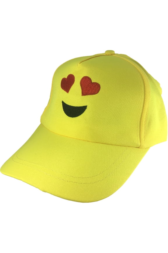 Adults Eye Hearts Emoticon Emoji Baseball Hat Costume Accessory