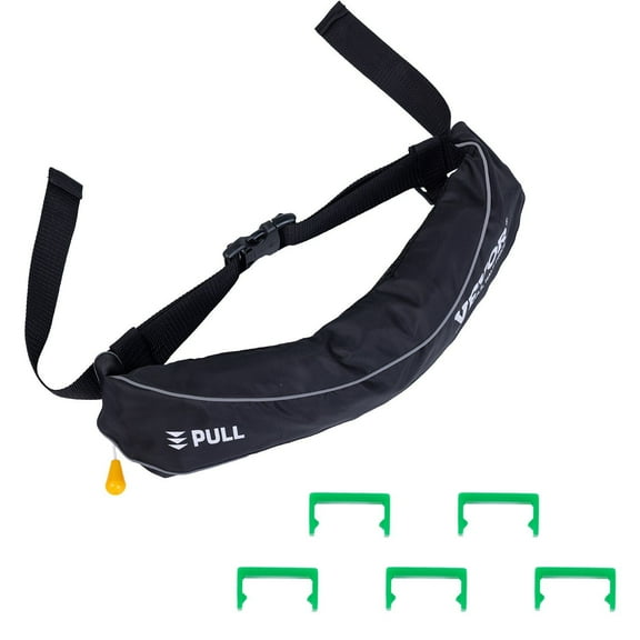 Adults Inflatable Safety Belt Pack, On-Demand Inflation, Black Color (CO2 Cartridge Not Included)