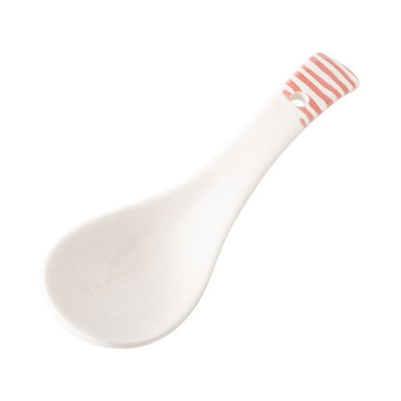 Adults Japanese Style Stirring Ceramic Eating Tableware Dinnerware Soup Spoons Kitchen Utensil WHITE 4