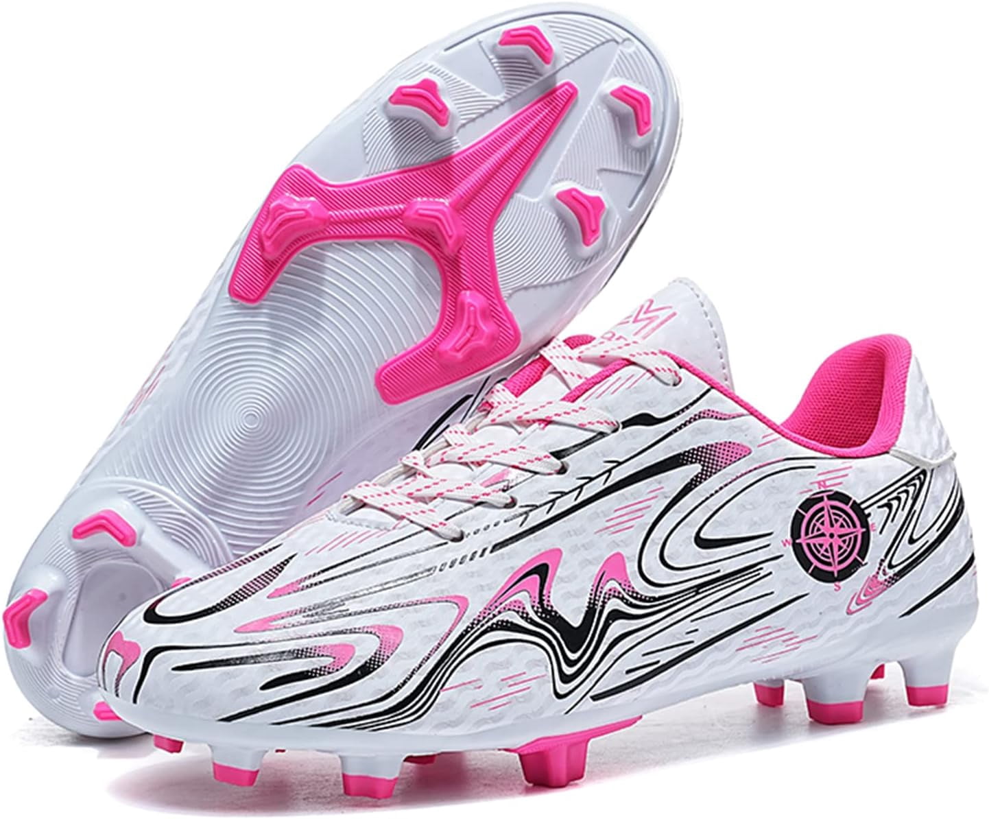 Adults Kid's Rubber Football Cleat Womens And Mens Boy and Girl Outdoor Sport Soccer Cleats Shoes Boys Girls Athletic Ground Soccer Sneaker