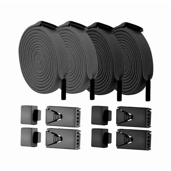 Adults Kids 2 Pair No Tie Elastic Shoe laces with Metal Buckle for Sneakers Casual walking Shoelaces