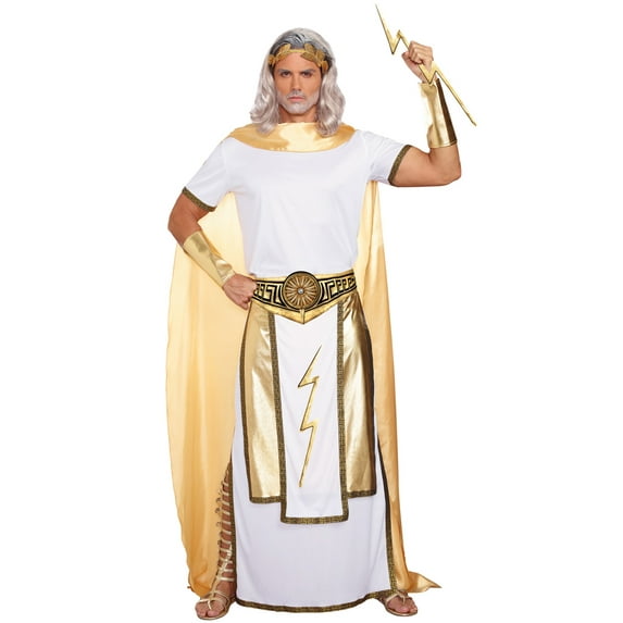 Adults Men's Olympian Ruler Greek Mythology God Zeus Costume Medium 38-40