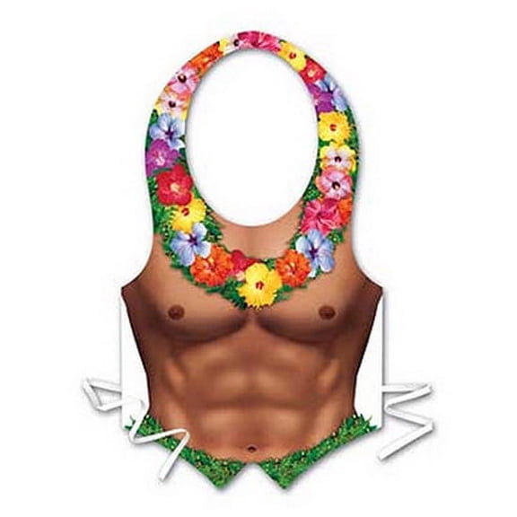 Adults Mens Plastic Hula Hunk Vest Chest Piece Costume Accessory