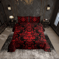 thumbnail image 1 of Adults Red Damask Bedding Set Antique Victorian Baroque Comforter Set Full Size,Gothic Vintage Floral Quilt Exotic Sugar Skull Duvet Insert,Gothic Bone Skeleton Bohemian Decor,Black, 1 of 5