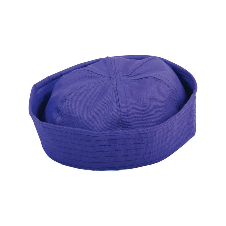 Adults Sailor Captains Navy Fishing Marine Purple Hat Costume Accessory 