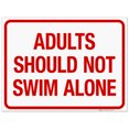 thumbnail image 1 of Adults Should Not Swim Alone Sign, Pool Sign,, 1 of 1