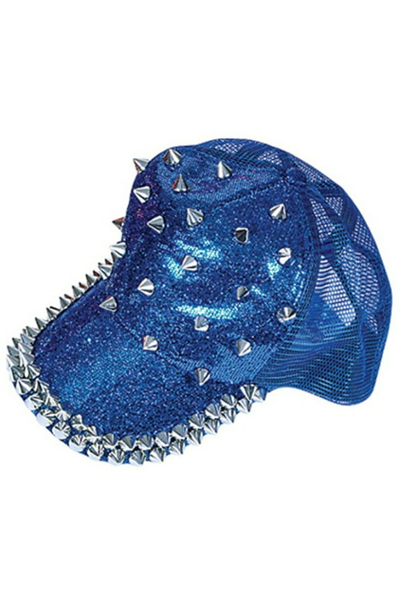 Adults Spiked Spiky Dominatrix Biker Rocker 80s Blue Baseball Cap
