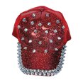 thumbnail image 1 of Adults Spiked Spiky Dominatrix Biker Rocker 80s Red Baseball Cap, 1 of 2