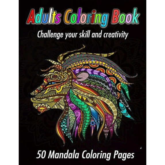 Adults mandala coloring book : Animal Coloring Book - Mandala Animal Pages for Adults/50 High Quality Mandala Coloring Book. (Paperback)