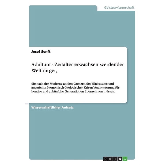 Adultum - Zeitalter Erwachsen Werdender Weltburger, - Walmart.com