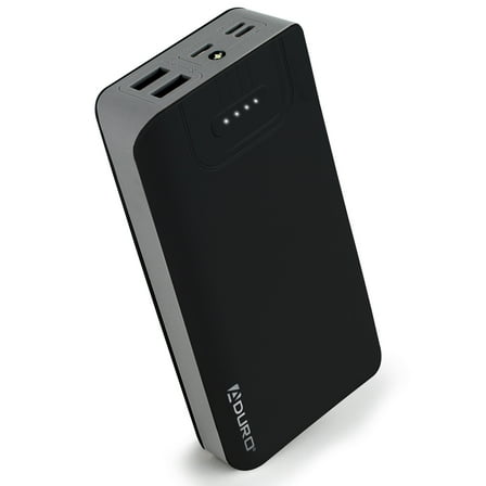 Aduro Power Bank 20,000mAh Battery Pack with Dual USB LED Indicator Black