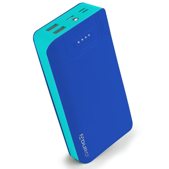 Aduro Power Bank 20,000mAh Battery Pack with Dual USB LED Indicator Blue